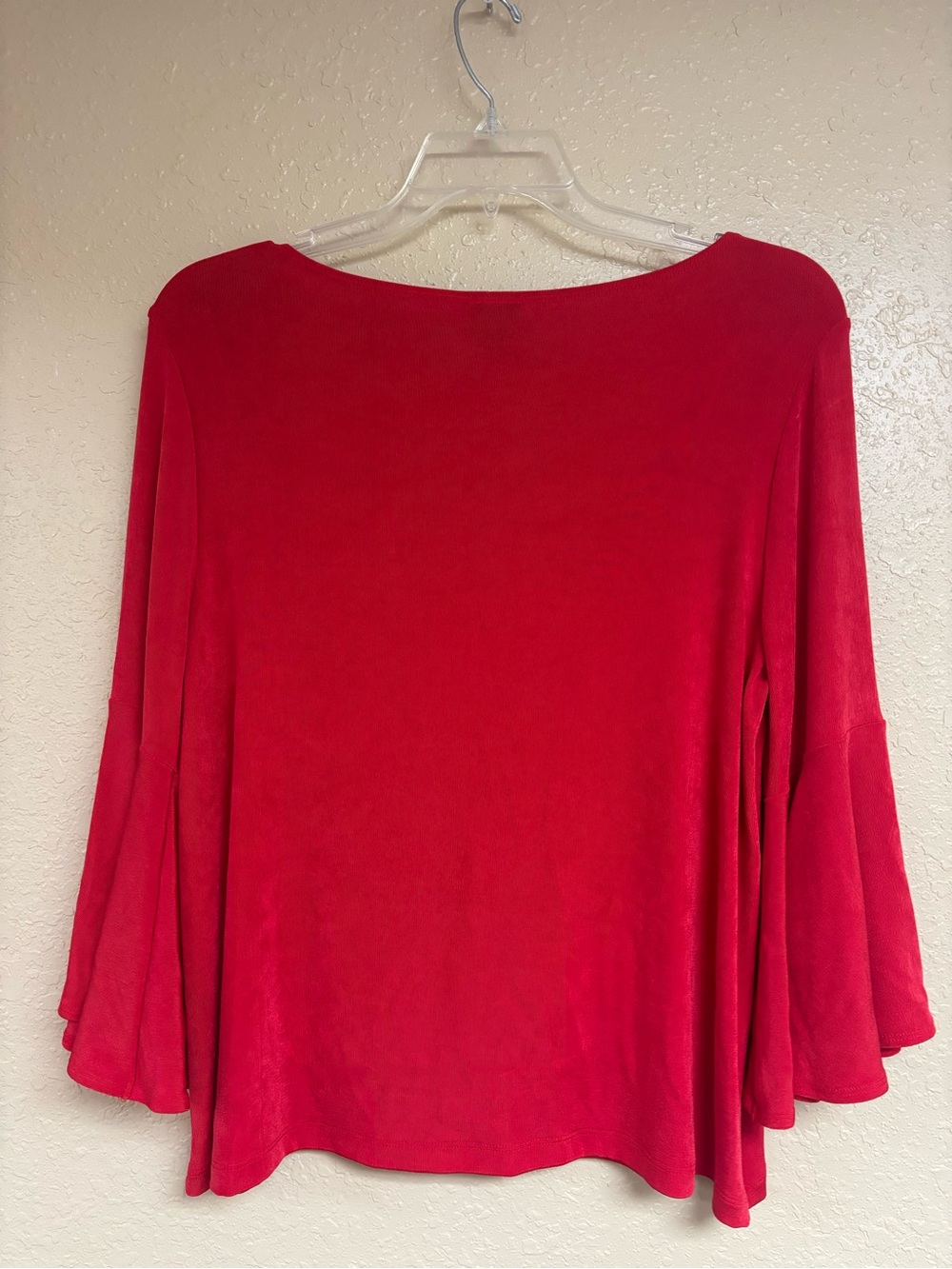 Chico's Bright Red Long Sleeve Scoop Neck Top - Picture 2 of 5